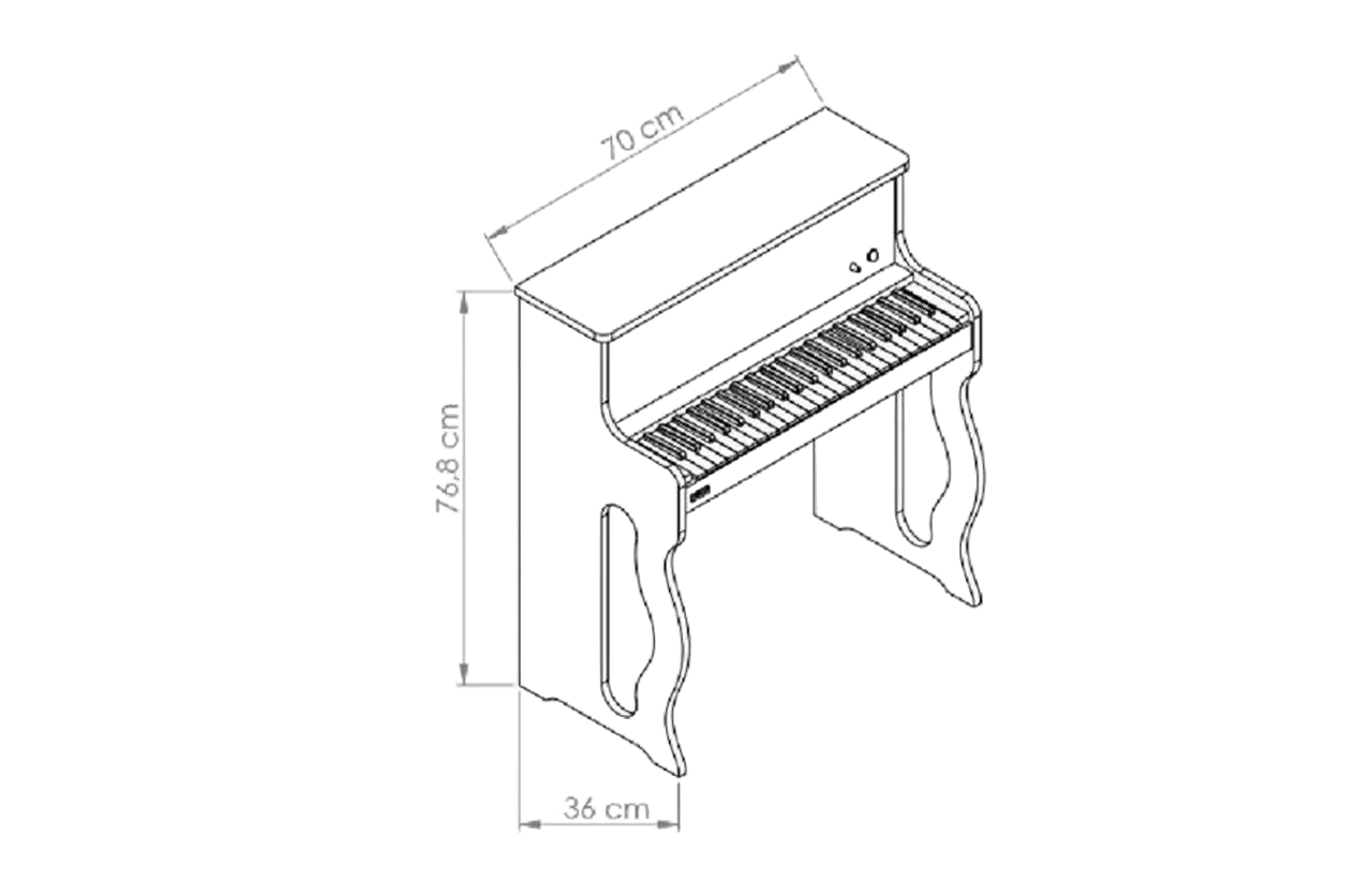 Medidas do piano AI8 Albach